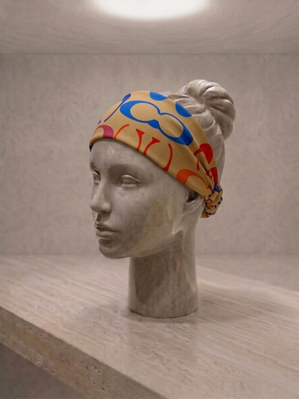 Brand NEW Headband in Beige, Blue & Orange